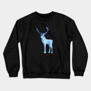 Geometric Stag in Ice Blue Crewneck Sweatshirt